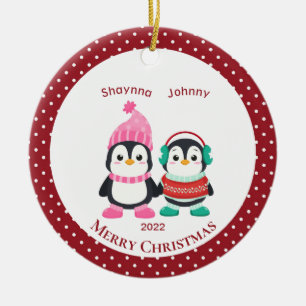 Whimsister & Brother Penguins Personlig Julgransprydnad Keramik