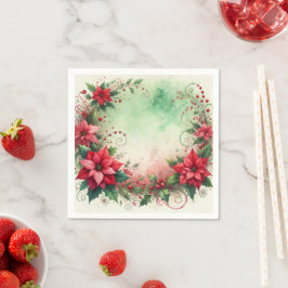 Whimsitiv Festive Poinsettia Garland Decoupage Pappersservett