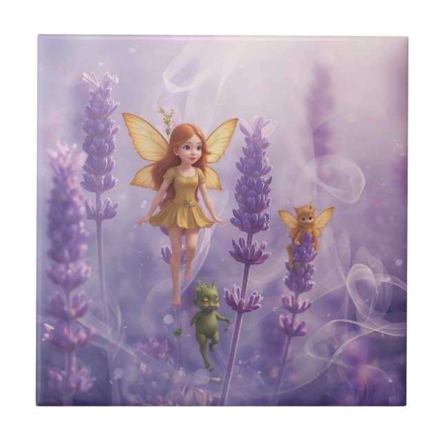 Whimsy Among the Purple Blooms Kakelplatta (Framsidan)