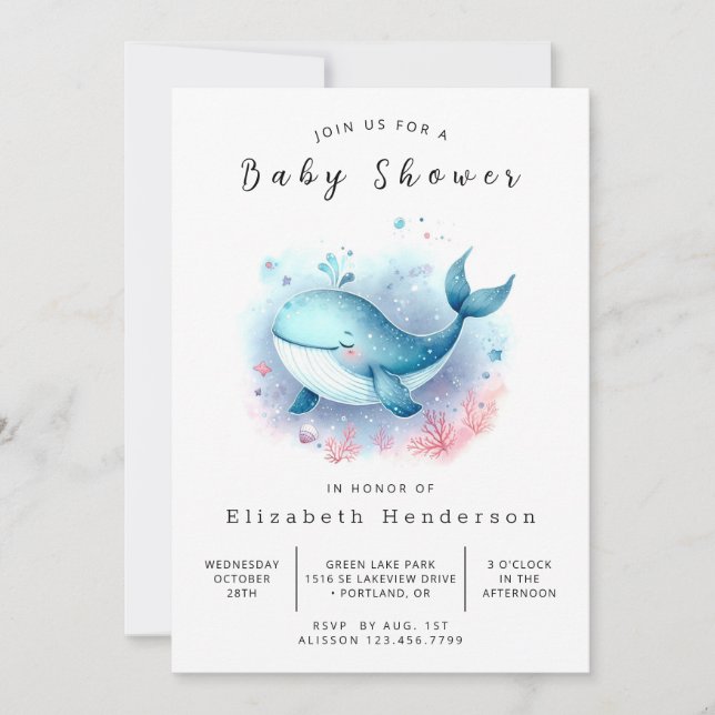 Whimsy Anpassad Val Bebis Shower Inbjudningar (Framsida)