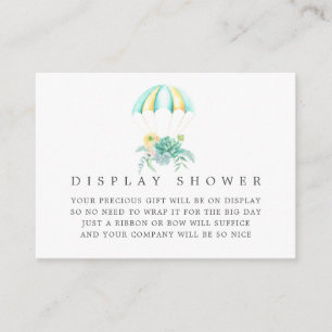 Whimsy Blommig Fallskärm Baby Shower Display Dusch Tilläggskort