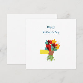 Whimsy Blomsterbukett Morsdags Kort