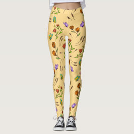 Whimsy Bloom Blommig Fjärilsmönstrad Leggings