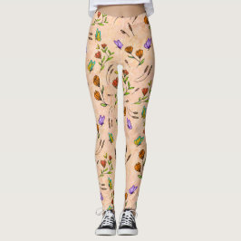 Whimsy Bloom Blommig Fjärilsmönstrad Leggings