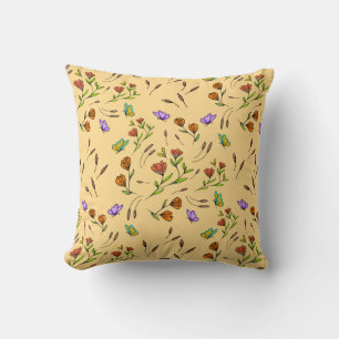Whimsy Bloom Blommig – Handritad Botanisk Kudde