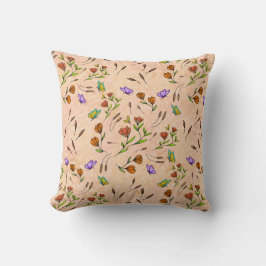 Whimsy Bloom Blommig – Handritad Botanisk Kudde