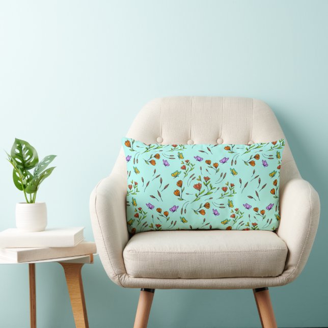 Whimsy Bloom Blommig Kastkudde Lumbarkudde (Stol)