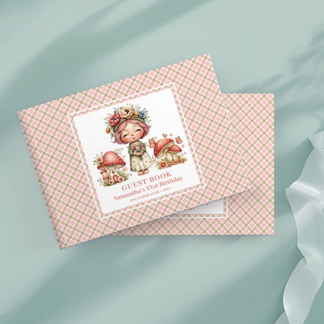 Whimsy Blush Fairy 6-års Födelsedags Gästbok (Whimsy Blush Fairy 6th Birthday Guest Book)