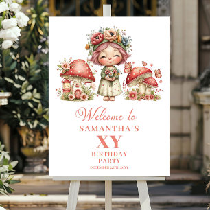 Whimsy Blush Fairy 6-års födelsedags välkomstaffis Poster