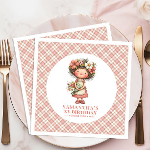 Whimsy Blush Fairy Cute 3-års Födelsedagsfest Serv Pappersservett