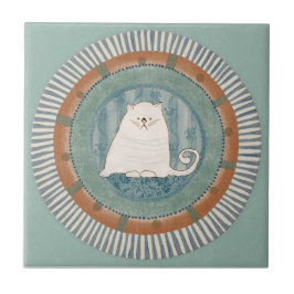 Whimsy Catmint Blå Terrakotta Aqua Teal Kakelplatta