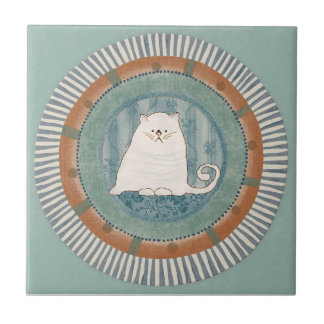 Whimsy Catmint Blå Terrakotta Aqua Teal Kakelplatta