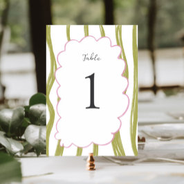 Whimsy Colorful Frame Wedding  Bordsnummer