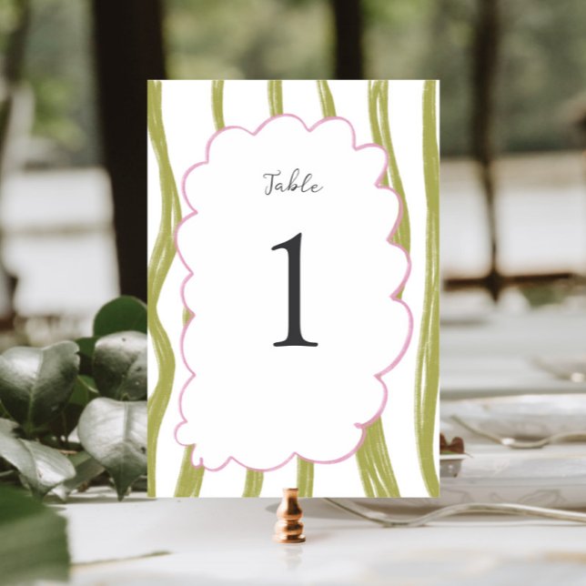 Whimsy Colorful Frame Wedding  Bordsnummer (Skapare uppladdad)