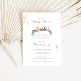 Whimsy Colorful Illustrated Rehearsal Dinner Inbjudningar