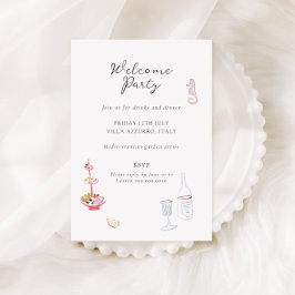 Whimsy Colorful Illustrated Wedding Details Tilläggskort