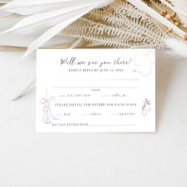 Whimsy Colorful Illustrated Wedding OSA Kort