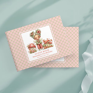 Whimsy Fairy 4-års födelsedags Rosenskära Blommor Gästböcker