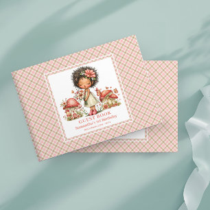 Whimsy Fairy 6-års födelsedag Rosa Blommor Gästbok