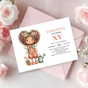 Whimsy Fairy Girl 4-års födelsedagsinbjudan Pastel Inbjudningar