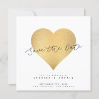 Whimsy Faux Guld Hjärtan Spara Datum