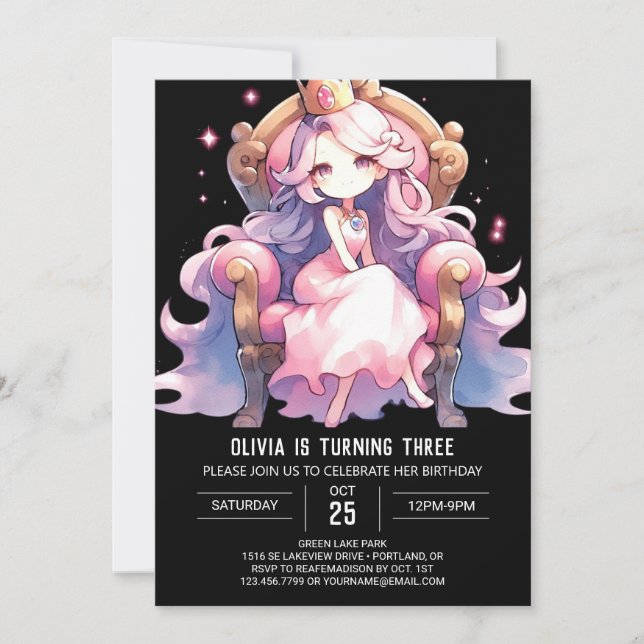 Whimsy Fun Princess Birthday Inbjudningar (Framsida)