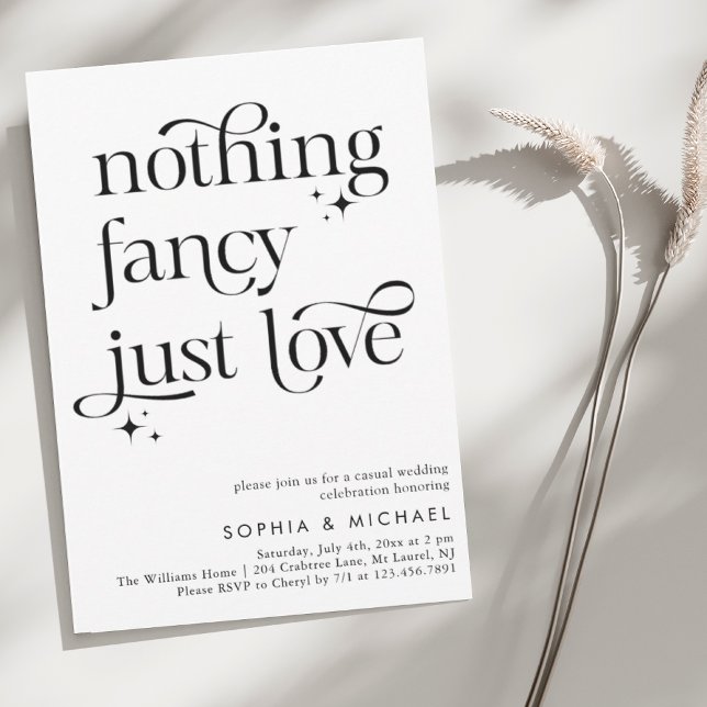 Whimsy Inget Fancy Bara Kärlek Casual Bröllop Inbjudningar (Skapare uppladdad)