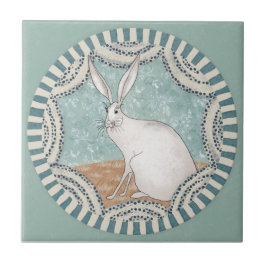 Whimsy Kanin Mint Blå Terrakotta Teal Aqua Kakelplatta