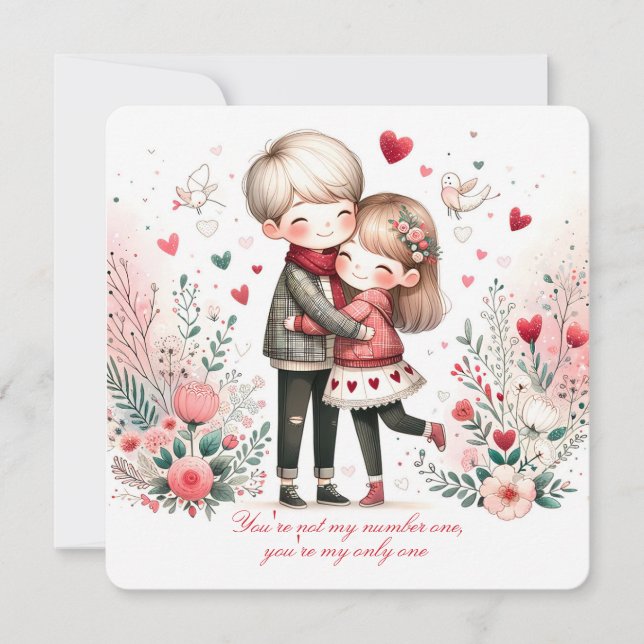 Whimsy Loving Valentine Couple  Julkort (Framsida)
