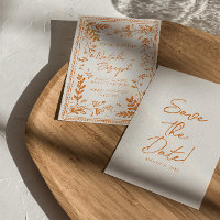 Whimsy Orange Tecknad Blommig Trädgård Spara Datum