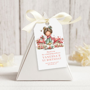 Whimsy Rosa Fe-trollkarl 6-års Födelsedagspresent Presentetikett