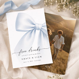 Whimsy Script Bow Gratis Dryck Bröllopsfoto Spara Datumet