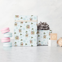 Whimsy Singing Christmas Geese Wrapping Paper Roll Presentpapper
