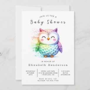 Whimsy Utskriftbar Ugglas Baby Shower Inbjudningar