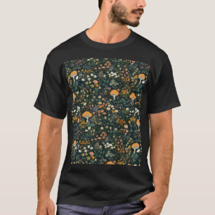 Whimsyland Cartoonish Orange och White Blommigt Fo T Shirt