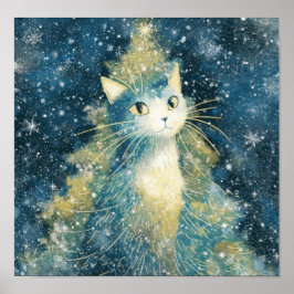 WhimsyXmasCatTree Poster