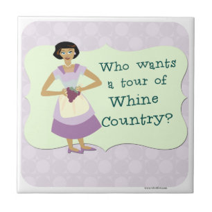 Whine Land Tecknad Housefru Character Motto Kakelplatta