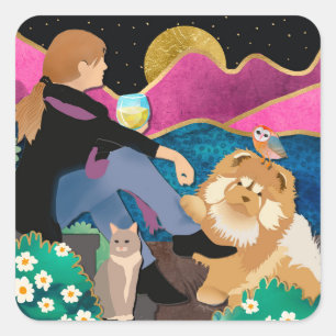 WHINE med E-hålklistermärken Fyrkantigt Klistermärke