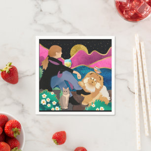 WHINE MED MIG KILLAR pappra Napkins Pappersservett