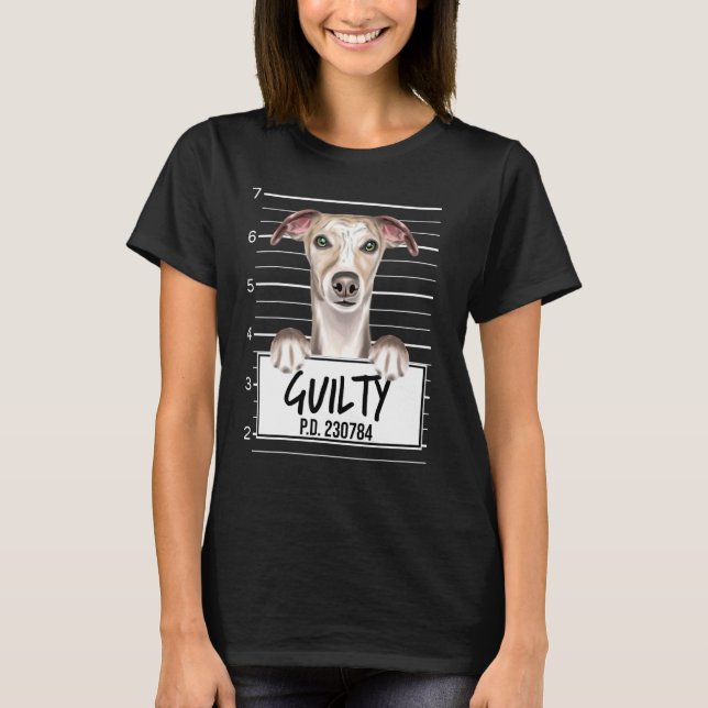 Whip Mugshot Guilty Hund T Shirt (Framsida)