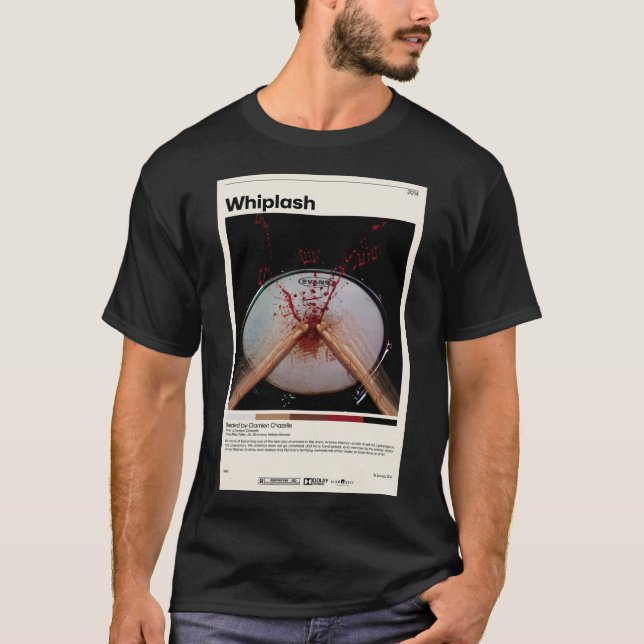 Whiplash Damien Chazelle Minimalist Movie Poster T Shirt (Framsida)