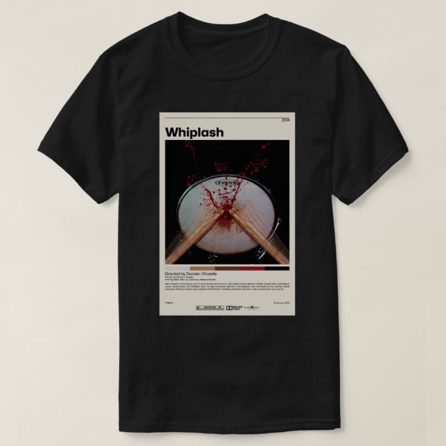 Whiplash Damien Chazelle Minimalist Movie Poster T Shirt (Design framsida)