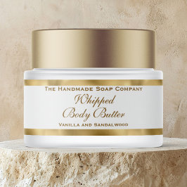 Whipped Body Butter Gold Foil and White Jar  Etikettband