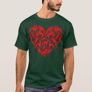 Whipper Hund älskare Funny Heart Whistring Valenti T Shirt