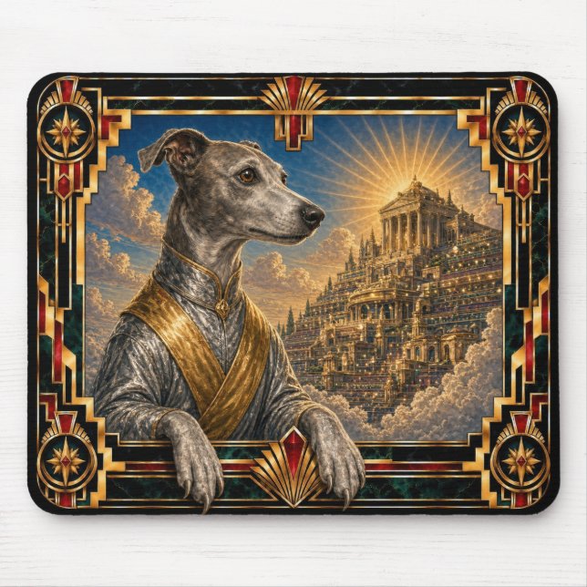 Whippet, Art Deco Hund Musmatta (Framsidan)