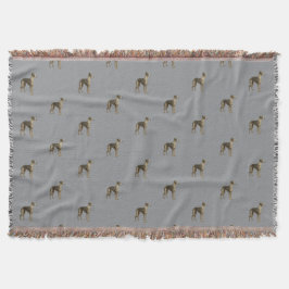 Whippet blanket - Whippet against grey background Filt