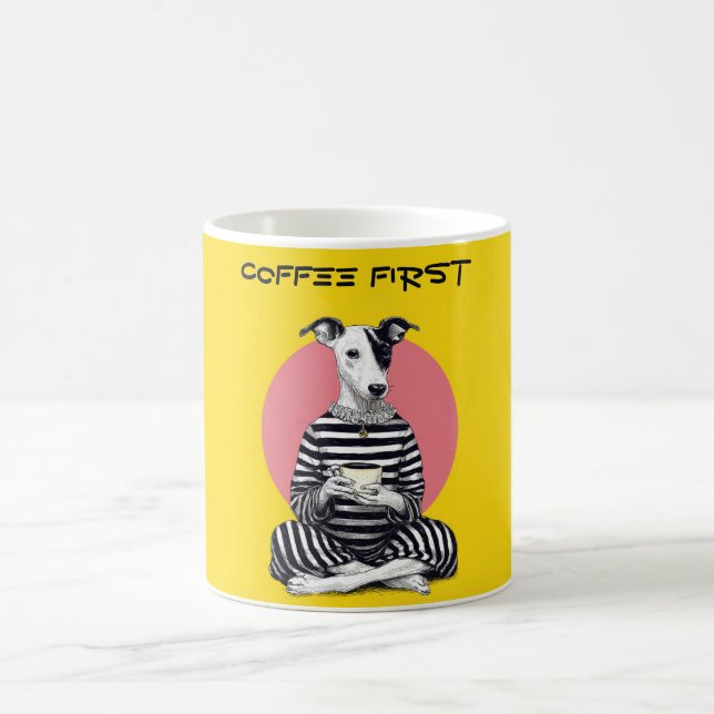 Whippet Coffee Time – Excentrisk Vintage Hund Kaffemugg (Center)