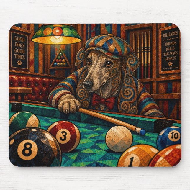 Whippet, geometriskt mosaik musmatta (Framsidan)