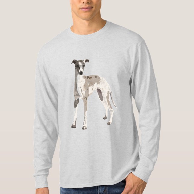 Whippet grå och vit t shirt (Framsida)