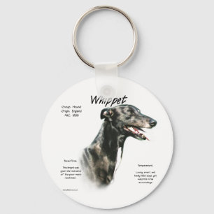 Whippet historiedesign nyckelring